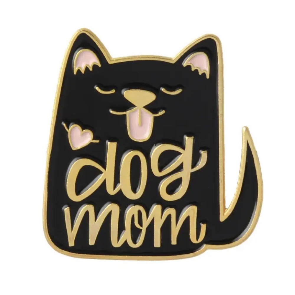 6/$30 Dog Mom Black Enamel Pin